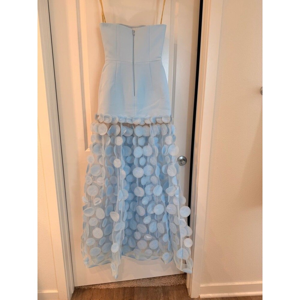 NEW BRONX AND BANCO Harper Strapless Powder Blue Gown with Appliqué, wedding - Picture 11 of 16